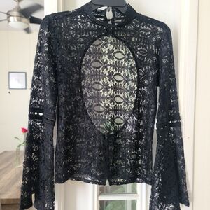 Sadie & Sage Black Lace Blouse